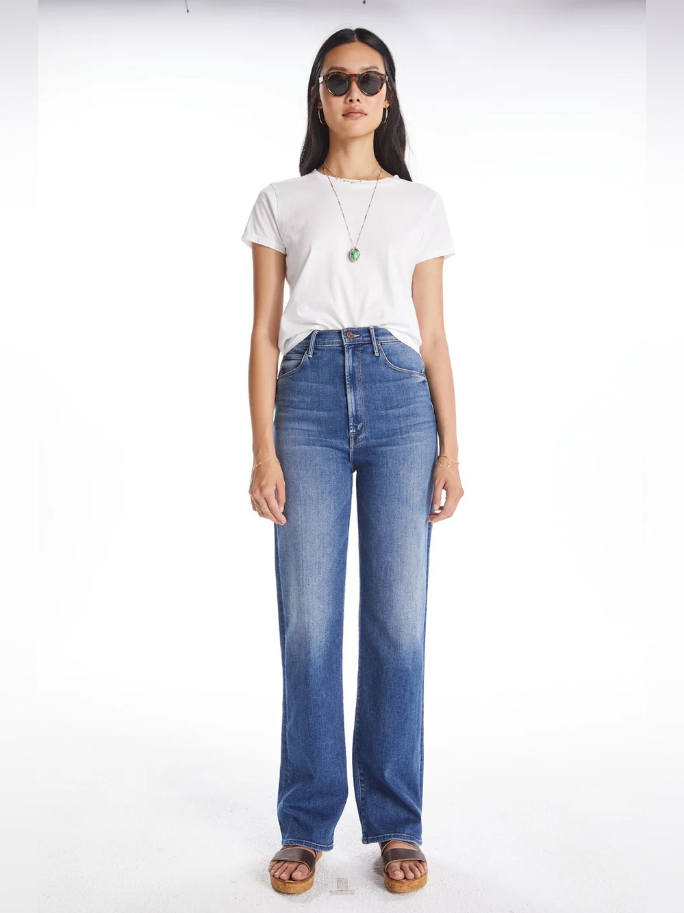 Mother Denim High Waist Tunnel Vision Sneak in Satisfaction Guaranteed